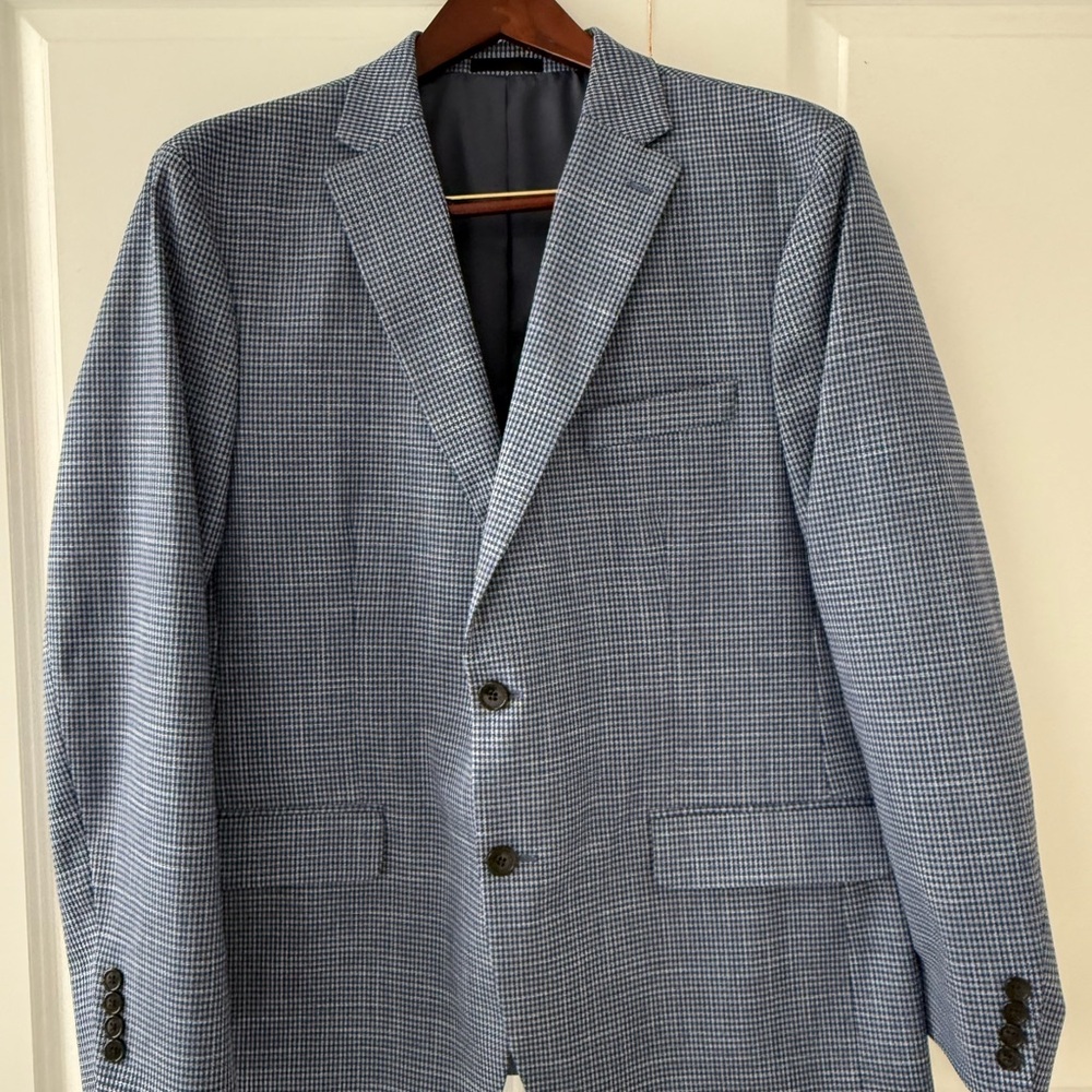 Chaps Blue Sport Coat with Notched Lapels